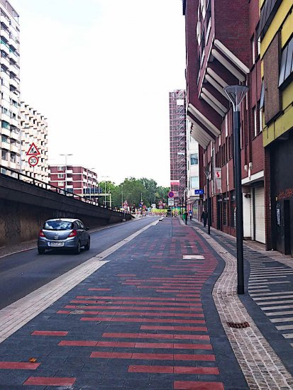 Gute Fahrradweg-Markierung